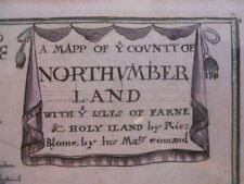 Map, Richard Blome, Northumberland, 1673  Antique Original °§