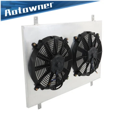 Cubierta del radiador y ventilador de 2x12" para Ford F150 F250 F350 Bronco CC1451 1985-1997 Foto 1 de 4