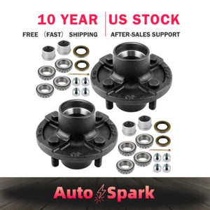 2pcs Trailer Idler Hub Assembly 4 on 4 for 2000 lbs Axle 4 Lug Trailer Hub Kit - Picture 1 of 9