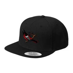 Flat Bill Trucker Hat Animal Bird Wildlife Baltimore Oriole Baseball Cap - Picture 1 of 12