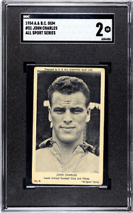 JOHN CHARLES Rookie RC (Leeds & Wales Legend) A&BC Gum All Sport 1954 - SGC 2