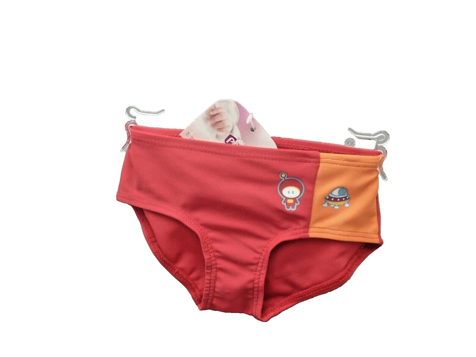 Pommette maillot de bain rouge orange motif espace  garçon 6 mois - Photo 1/1
