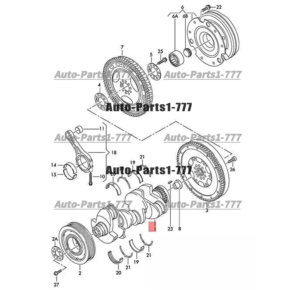 Genuine crankshaft  for VW AUDI A8 Q7 A6 A4 allroad quattro CRC 059105101BH - Image 1 of 1