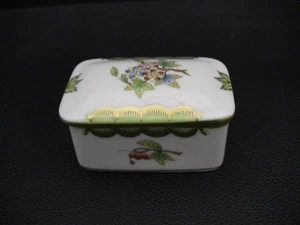 Herend Hungary Queen Victoria Rectangular Trinket Box - Picture 1 of 7