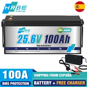 24V 100AH LiFePO4 Lithium Batterie Batería de litio 100A BMS 3840Wh para solar - Imagen 1 de 23