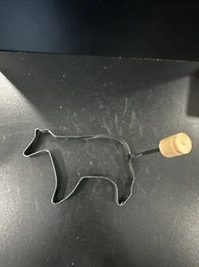 Cow Pancake Mold With Wooden Handle Farmhouse - Picture 1 of 6