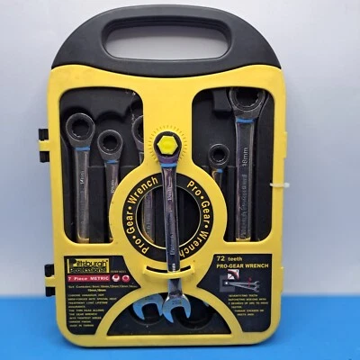 Pittsburgh Pro Gear Wrench Set 7pc Metric Ratcheting Combo Vintage 90s NIB - Image 1 of 4
