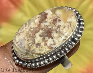 Crazy Lace Agate Gemstone Ethnic Ring 925 Silver Plated Us Size 6" R019-C180