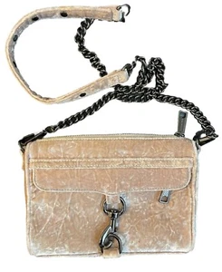 Rebecca Minkoff Suede Mini MAC Crossbody Purse Pink/Taupe Blend - Picture 1 of 23