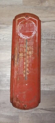 Termômetro vintage Pepsi Cola placa de metal 27 x 8,5 refrigerante pop publicidade antiga - Imagem 1 de 4