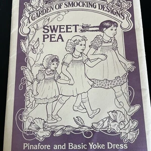 Abito vintage un giardino di smocking dolce pea modello da cucire pinafore 2 4 6 NON TAGLIATO - Foto 1 di 9