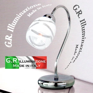 LUMETTO MODERNO CROMATO 1 LUCE LAMPADA DA COMODINO CROMO CAMERA DA LETTO Mia - Foto 1 di 4
