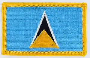 SAINT LUCIA ST LUCIA FLAGGE AUFNÄHER AUFNÄHER ABZEICHEN AUFBÜGELN NEU BESTICKT - Bild 1 von 1