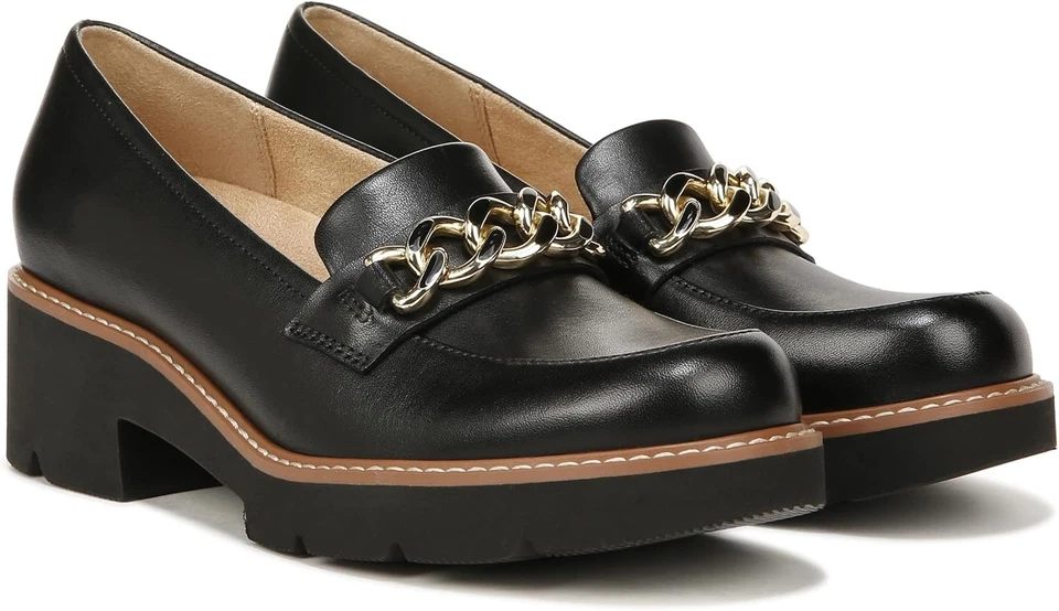 Naturalizer Desi Women's Loafers & Slip-Ons Black Leather Size 10.5 M