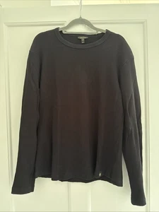 Belstaff Black Waffle Long Sleeved Top Medium - Picture 1 of 7