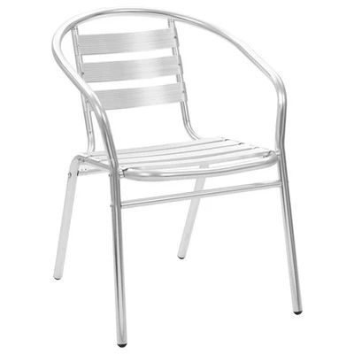 Stackable Patio Chairs Outdoor Chair with Triple Slat Back Aluminum vidaXL