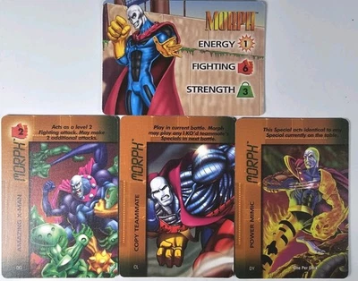 Fleer 1996 OverPower Lot Of Marvel MORPH Stat & 3 Special Cards Mission Control  - Image 1 of 4