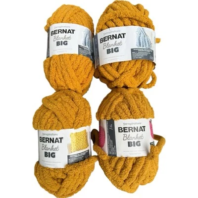Lote de 4 mantas Bernat grandes extra gruesas doradas 161251 128yds/1200g en total Foto 1 de 3