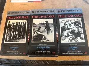 Ken Burns The Civil War VHS Lot Episodes 1-3 PBS Home Video Sealed Rare (CK 9) - Imagen 1 de 4