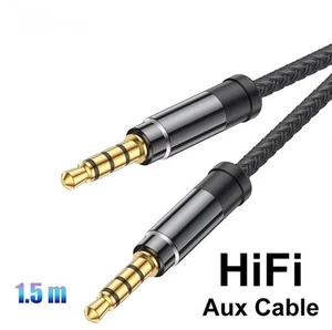 Cable auxiliar HD conector de 3,5 mm cable de audio macho a macho auxiliar de 3,5 mm para cable estéreo de automóvil - Imagen 1 de 6