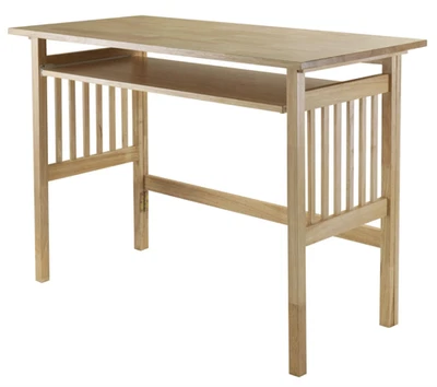 Elegante Escritorio de Computadora de Madera con Teclado de Ordenador, Plegable Foto 1 de 4