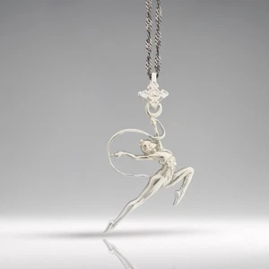 Rhythmic Gymnastics Pendant for Girls – 925 Silver Sports Jewelry Gift Charm - Picture 1 of 14