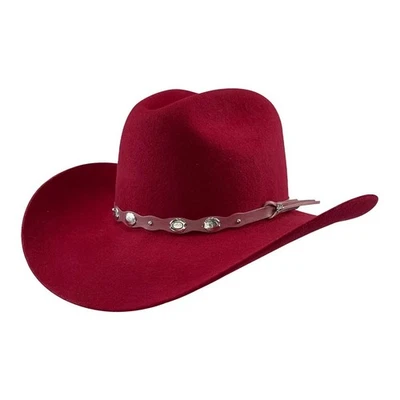 Original Tombstone 20X Western Cowboy Felt Hat Denver Style - Burgundy - Image 1 of 4
