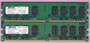 4GB 2x2GB PC2-5300 DDR2-667 BUFFALO D2U667C-2GHCJKC8 Hynix Desktop Memory Kit - Picture 1 of 2