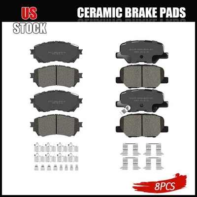 Front and Rear Ceramic Brake Pads Kit W/ Hardware for 2014 - 2015 Mazda 6 - Image 1 of 4