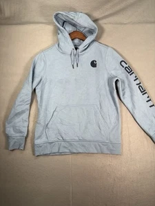 Carhartt Hoodie Boys Medium 8 /10 Blue Relaxed Fit Long Sleeve Pullover Pocket - Picture 1 of 7