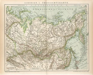 1899 RUSSIA SIBERIA URAL BAIKAL KAMCHATKA SAKHALIN MANCHURIA CHINA Map dated - Picture 1 of 1