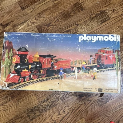 Playmobil 4033 Steaming Mary Western Train Set 100% Complete w/ Box Tested Works - Image 1 of 4
