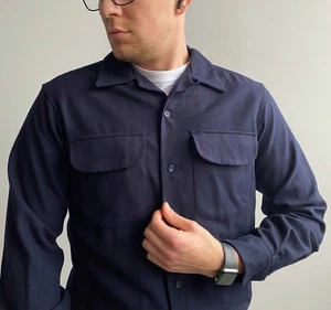 Pendleton Board Men’s Shirt Jac Navy 100% Wool Size S - Picture 1 of 13