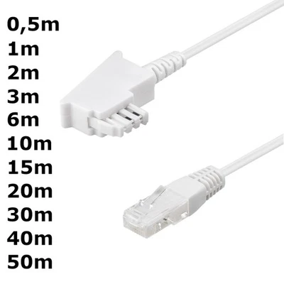 Cavo router DSL per Fritz Easy Box Speedport TAE telefono Internet bianco modem IP - Immagine 1 di 4