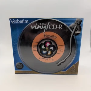 FABRYCZNIE NOWY Verbatim CD-R 5-pak 700 Mb Cyfrowy winyl Wielokolorowy Oznaczony kolorem - Zdjęcie 1 z 6