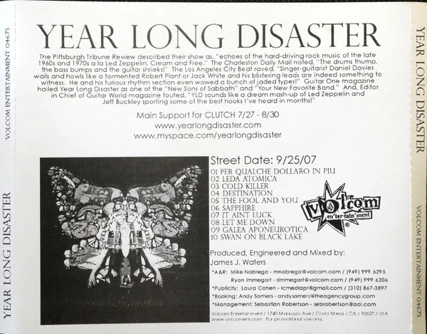 Year Long Disaster - Year Long Disaster (CD, Album, Promo) (Very Good Plus (VG+) Foto 1 de 1