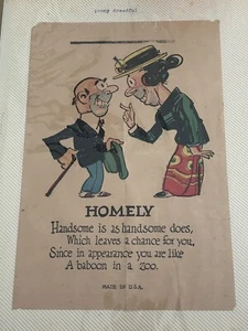 Antique Penny Dreadful Vinegar Valentine Homely - Picture 1 of 1