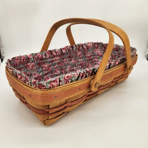 Longaberger 1991 May Series Rose Basket~Protector~Original Liner 2ND EDITION EUC Cover