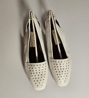 Enzo Angiolini Size 7M White Studded Leather Classic Sling Back Loafers Flats