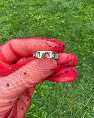 Anillo Tiffany & Co Plata Montana Zafiro Atlas Número Romano  Foto 1 de 4