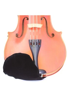 CUSHY Small black 1/2 - 1/16 violin 12” viola chinrest pad cushion elastic strap - Image 1 of 4