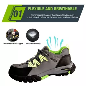 Safety Shoes for Men and Women -  Slip Resistant Work Shoes for Women - Toe Shoe - Picture 1 of 7