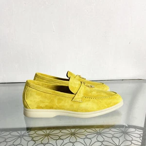 Mens Italian Style Slip On Loafers Real Suede Leather Casual Driving Flats Shoes - Picture 1 of 49