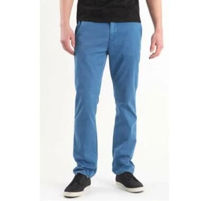 PANTALONES CHINOS BULLHEAD DILLON AJUSTADOS AZUL DESCOLORIDO PARA HOMBRE NUEVOS $55 - Imagen 1 de 3