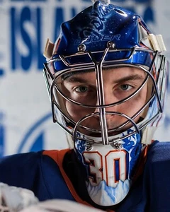 Ilya Sorokin Up-Close Mask Portrait New York Islanders 8x10 NHL Hockey Photo - Picture 1 of 1