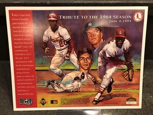 UPPER DECK TRIBUTE TO THE 1964 SEASON PROMO SHEET #/50,000 JUNE 4, 1994 - Picture 1 of 1