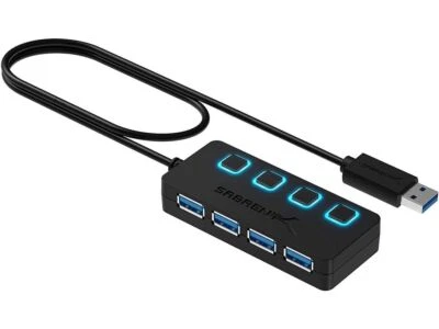 Sabrent HB-UM43 4-Port USB 3.0 Portable thin HUB with Power Switches - Image 1 of 4