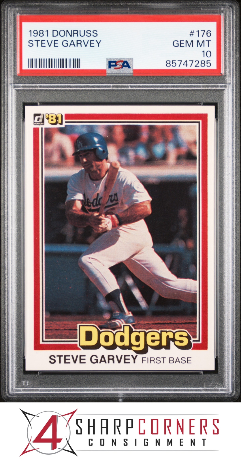 1981 DONRUSS #176 STEVE GARVEY DODGERS PSA 10 B3904612-285