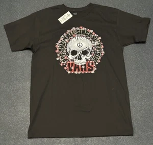 NWT Vans Mens T Shirt Medium M Late Bloomer Skull Black Cotton Short Sleeve - Picture 1 of 6