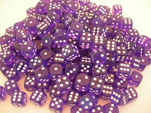 DADOS DE ACRÍLICO PÚRPURA con esquinas redondas 16 mm (100) TOTAL - Imagen 1 de 4